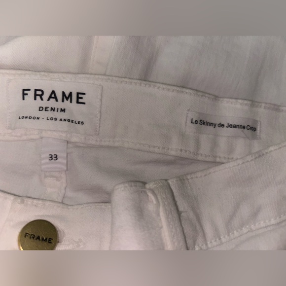 Frame Denim white Le Skinny de Jeanne crop jeans size 33 - Picture 2 of 3